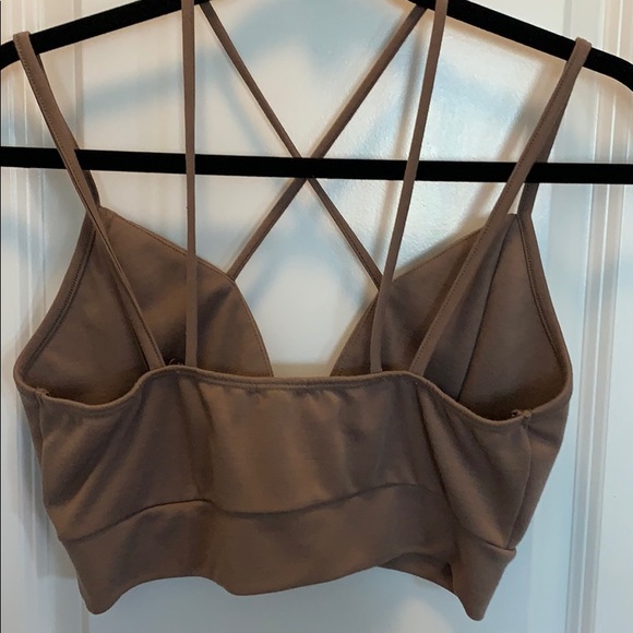 NWOT TOBI BROOKLYN STRAPPY CROP TOP BROWN KHAKI - Picture 4 of 6